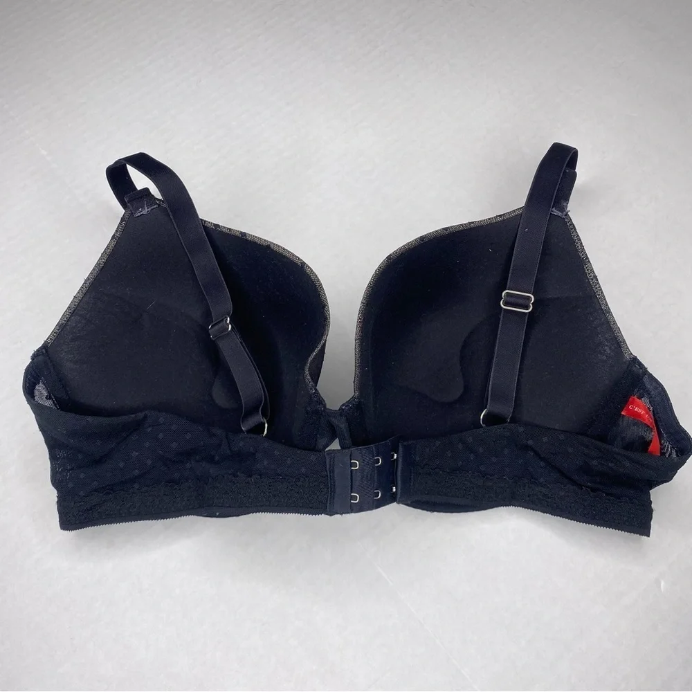 Scandale Paris Black Tan Lace Overlay Bra 40D Underwire Lined Style SCA14-2259